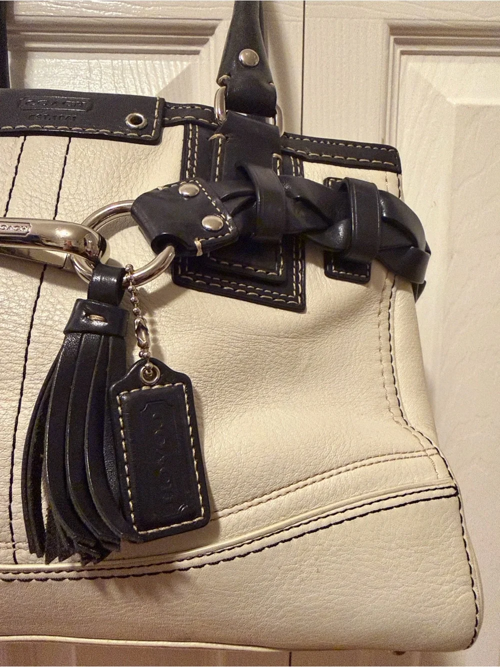 Send offers! Best offer accepted Vintage Coach Two-Tone Cream and Black Leather